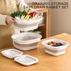 Foldable Kitchen Strainer and Vegetable Strainer Set - Double-Layer Draining Basket, Fruit Bowl, Perfect for Draining Noodles and Vegetables