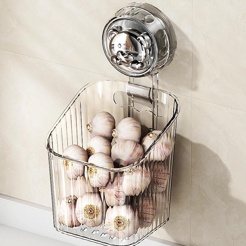 Punch-Free Wall-Mounted Garlic & Onion Storage Basket