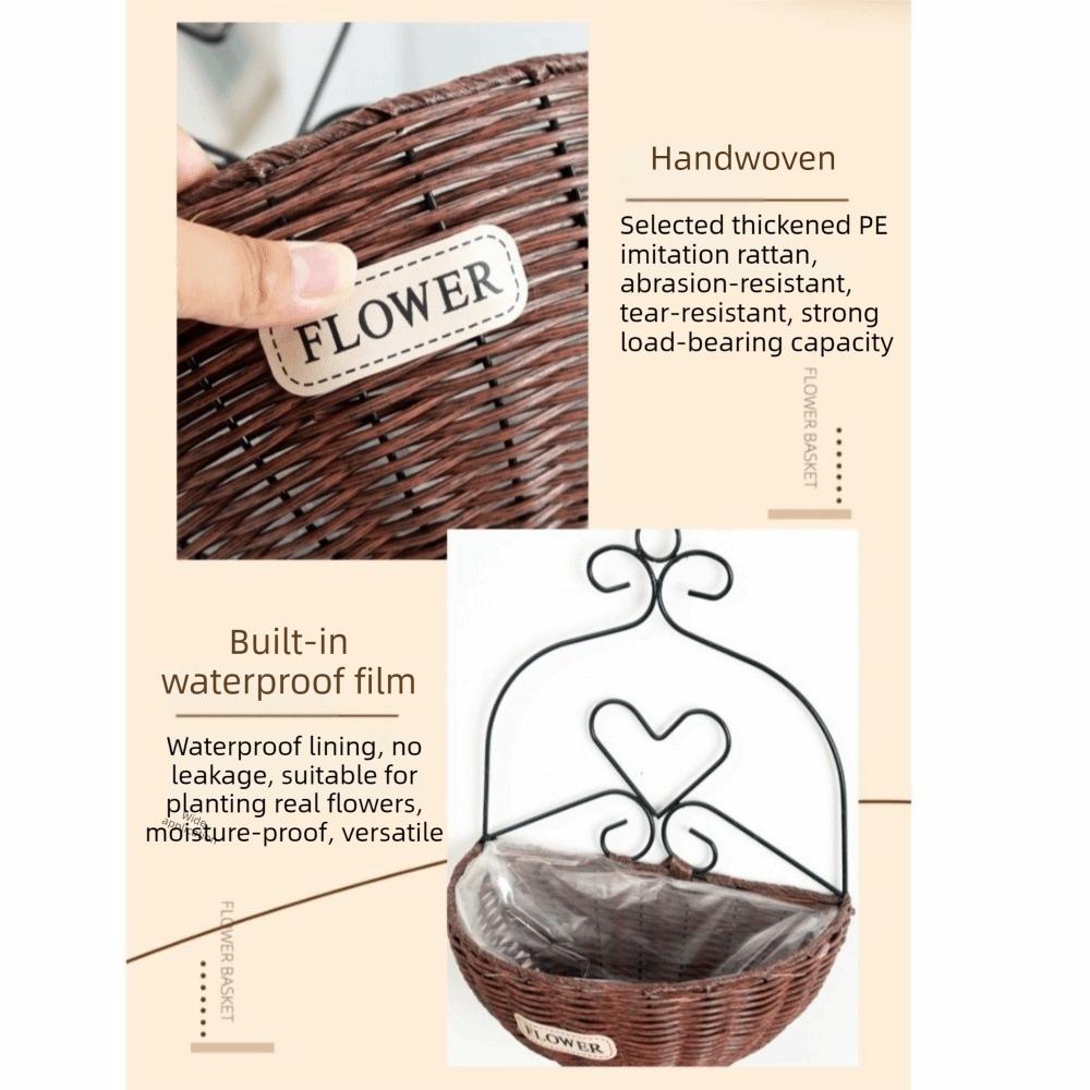 Wall Mounted Wall Planter Wear-resistant Decorative Plant Basket Hanging Flower Basket Porch