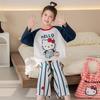 2025 Fall Girls Cotton Pajama Set Long Sleeve Cartoon Print Soft Sleepwear Kids 8 Years