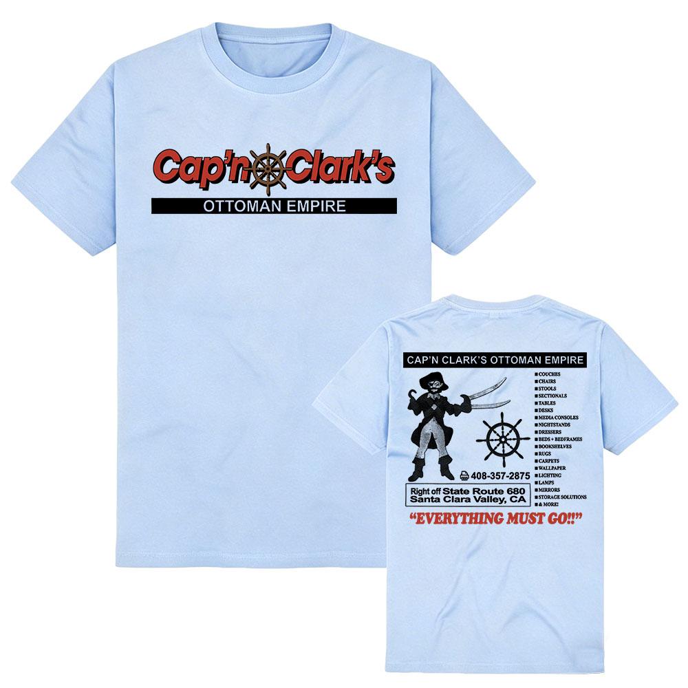 Backrooms Cap'n Clark's T-Shirt Sommer Baumwolle Kurzarm Damen T-Shirt Mode Lässig Rundhals Unisex Grafik Tops