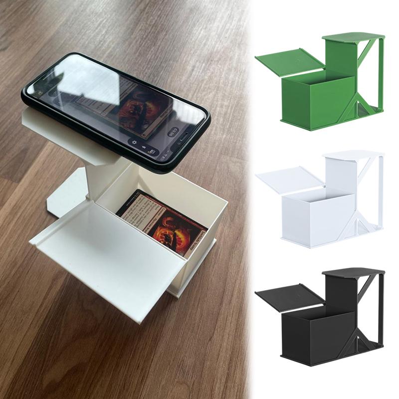 Sammelkarten-Scanner-Ständer Telefonhalter Kartenbox MTG-Karten Kunststoff-Organizer, Einfaches Kartenscannen Preisprüfung Universell