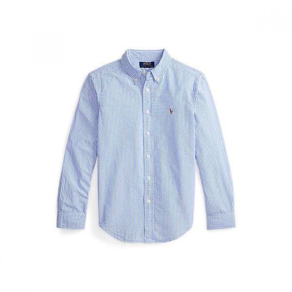 Polo Ralph Lauren Boys 8 18 Striped Cotton Seersucker Shirt Cwpowovy6820689400 S