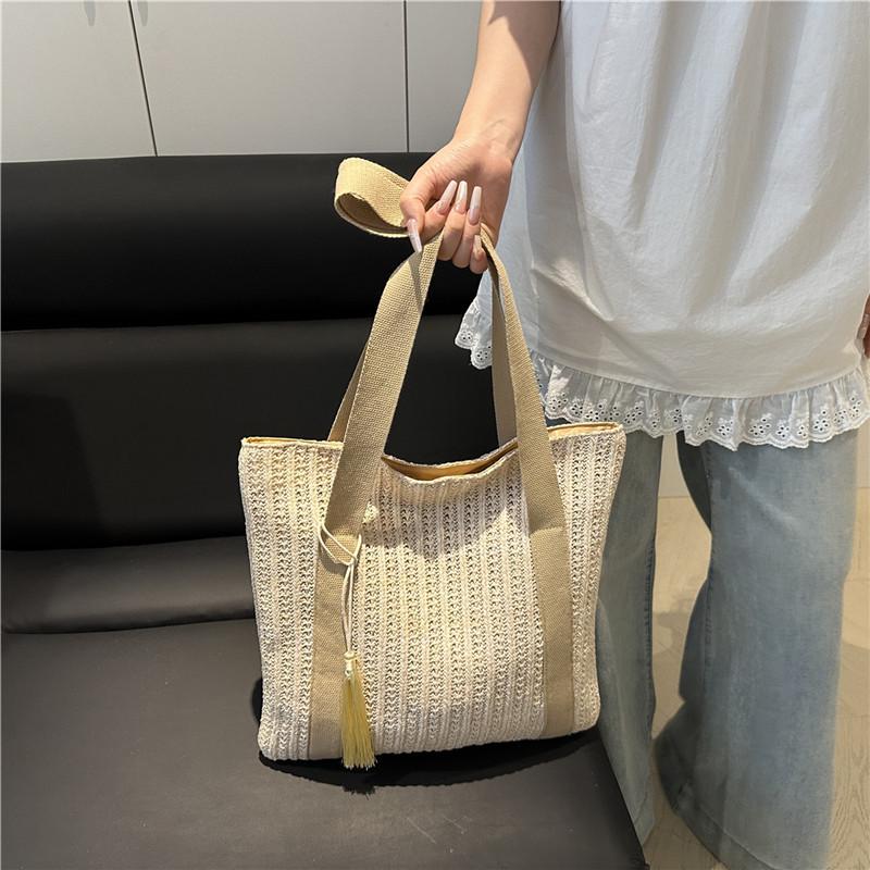 Woven Straw Crossbody Shoulder Bag - Large Capacity, Casual & Versatile Women's Summer Handbag
