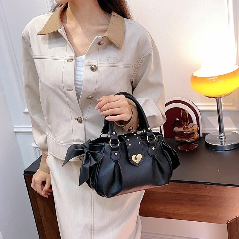 Bolso de Mano de Moda, Bolso Pequeño Retro para Desplazamientos, Diseño Nicho, Bolso de Un Solo Hombro, Bolso Bandolera de Color Sólido