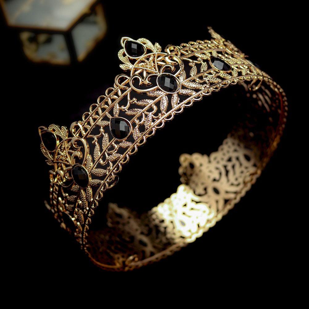 Metal King Crown Shiny Rhinestone Crown Vintage Baroque Crown  Dress Accessories
