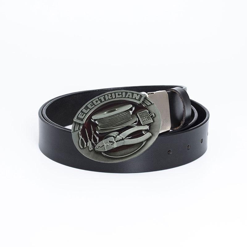 Men's Fashion Cowhide Leather Belt - Retro Buckle, European-American Style, Casual Jeans Accessory