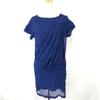 Made in Japan UNITED BAMBOO 100% Silk Sheer Dress 4 Blue Tops Shirts cBH628(USED)