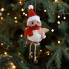 Yousheng Cute Fluffy Plush Bird Christmas Tree Ornament Furry Foam Bird Figurine with Red Hat And Scarf for Christmas Tree Mantel Desk Holiday