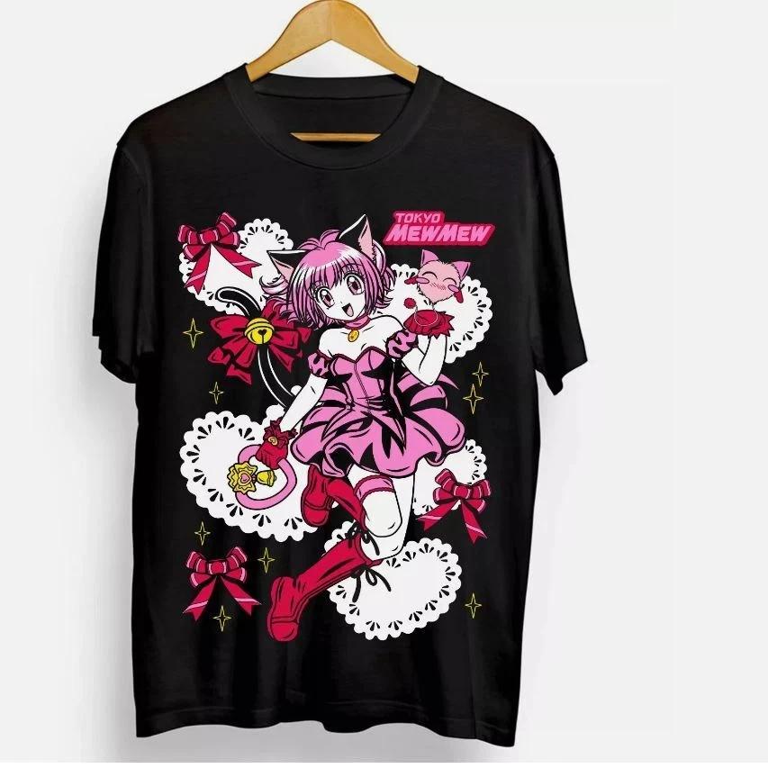 Anime Ichigo Momomiya Tokyo Mew Mew Black T Shirt Size S 4XL S