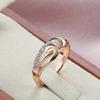 Fashion  Rose Gold White Gold Ring Micro-Wax Inlay Natural Zircon Crystal Rings For Women Fine Wedding Jewelry