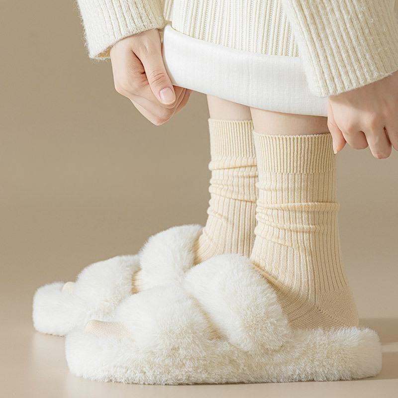 Woolen Socks for Women In Autumn and Winter, Thickened Mid-calf Socks, Pile Stockings, Warm and Cold-resistant Long Calf Postpartum Socks