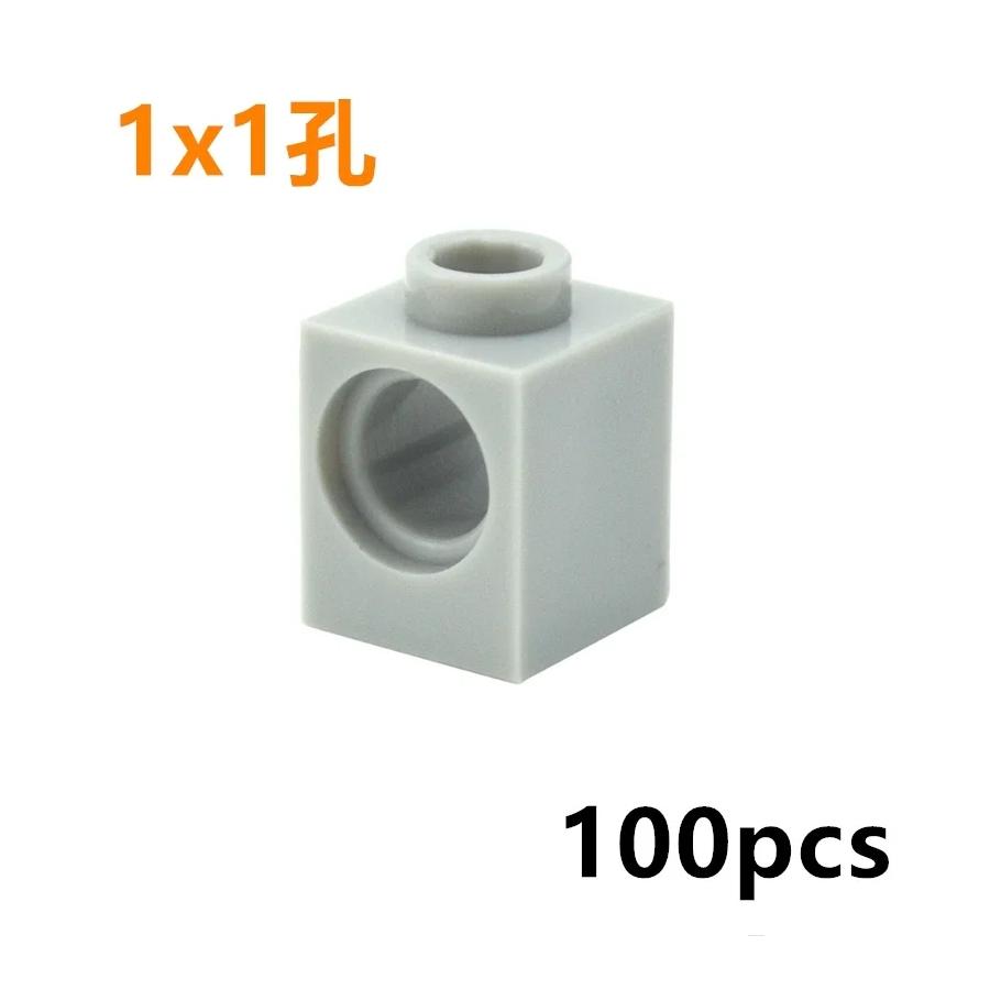 MOC Building Block Holes Thin Thick 1x1 1X2 1x3 Assembles Particles Brick Basic Accessories Toy Compatible 32001 43857 6541