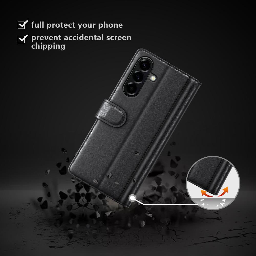 For Samsung Galaxy A57 5G Case Genuine Split Leather Phone Cover with Wallet Stand