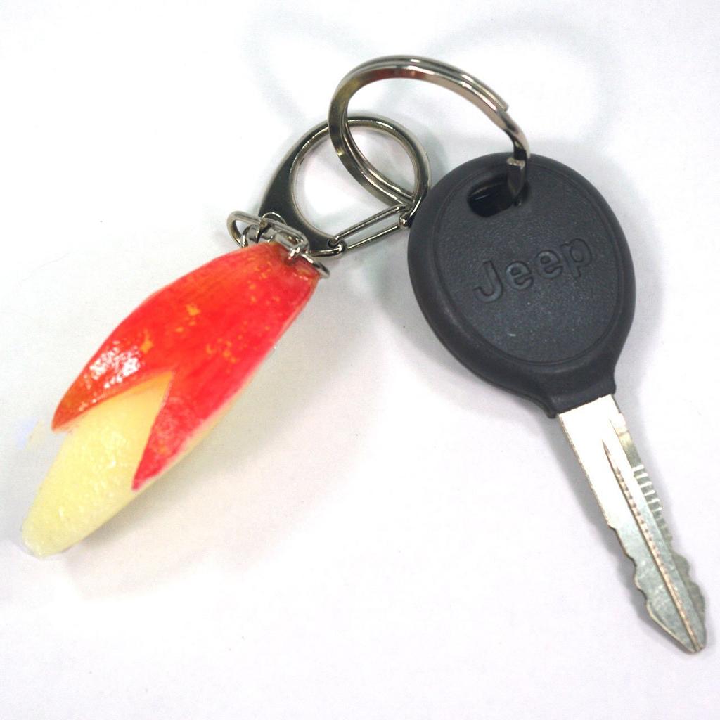 Food sample keychain Bunny apple that looks like it could be eaten 159OK -