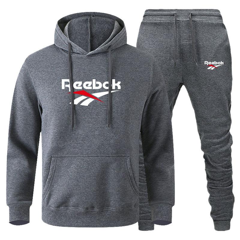 Fashion Printed Sweatshirt Pants Set Men Casual Sports Two-piece Head Thickened