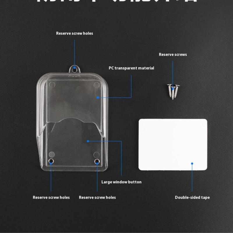 1 Set Wireless Door Bell Chime Button Protective Cover Outdoor Home Doorbell Waterproof Cover Splash Guard Cover