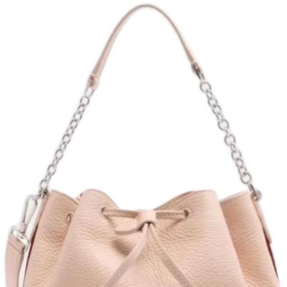 Bally Letter Logo Solid Color Drawstring Design Leather Bucket Bag Mini Women Handbags Nude 6314686