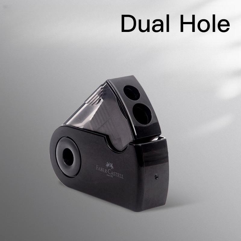 FABER-CASTELL Manual Mini Pencil Sharpener Dual-Hole Sharpener for Thick and Thin Pencils Portable Durable Pencil Sharpener