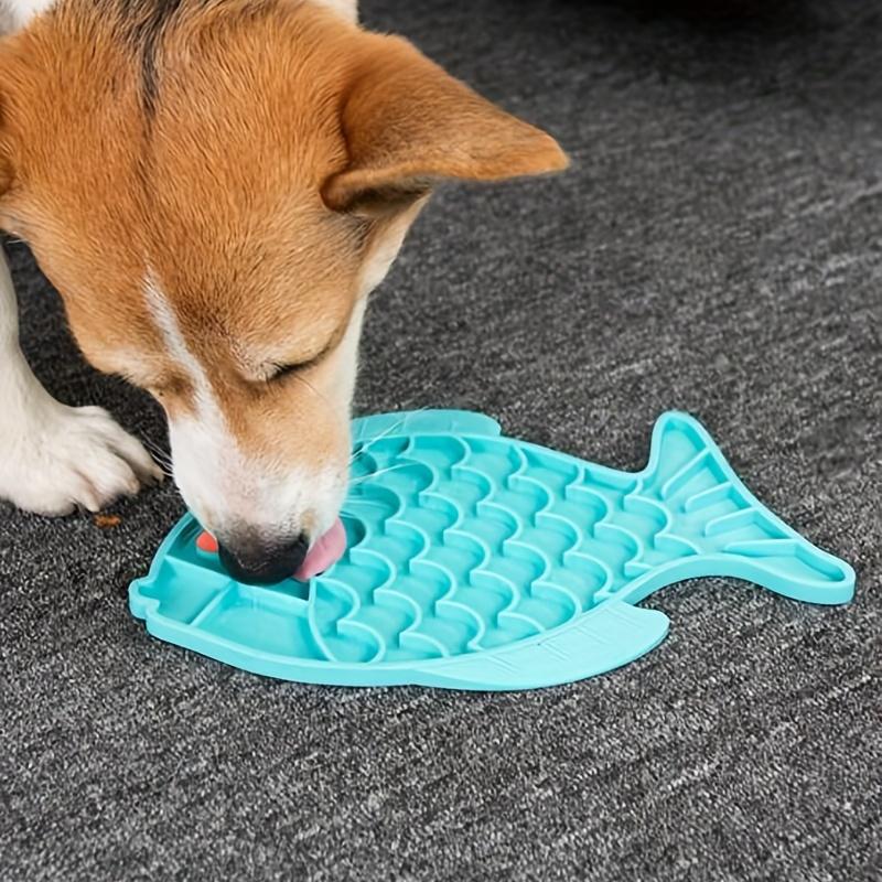 1pc-Fish-Shaped Silicone Slow Feeder Pet Bowl For Cats & Dogs - Anti Vomiting, Choke Prevention