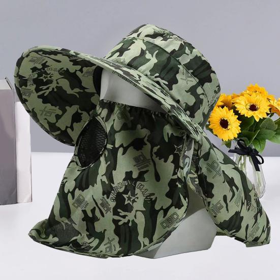 Sonnenhut Vollgesichts-Sonnenschutz Breite Krempe Anti-UV-Sonnenbrandschutz Sonnenschutz Sommer Outdoor Wandern Angeln Teepflückhut Mann Versorgung