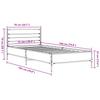 Bed Frame Gray Sonoma 75 x 190 cm Particleboard and Metal