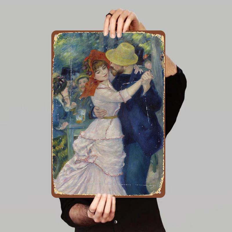 

Impressionist Renoir Dance Art Custom Metal Tin Painting Vintage Home Wall Decor for Living Room 7.9x11.8In(20x30cm)