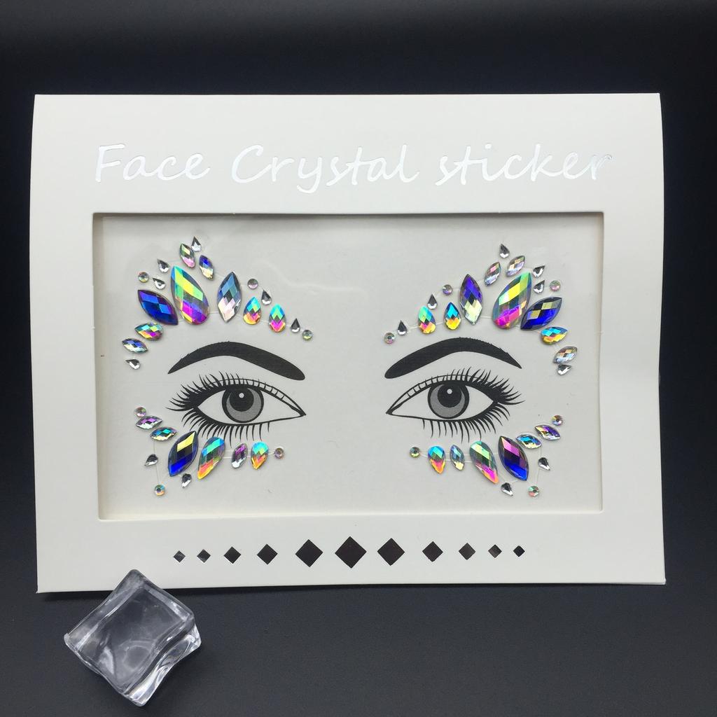 Crystal Tattoo Sticker Glitter Eyeliner Eyebrow Makeup Face Eyes Diamond Temporary Tattoo Rock Rhinestone 3D Eyeliner Stickers