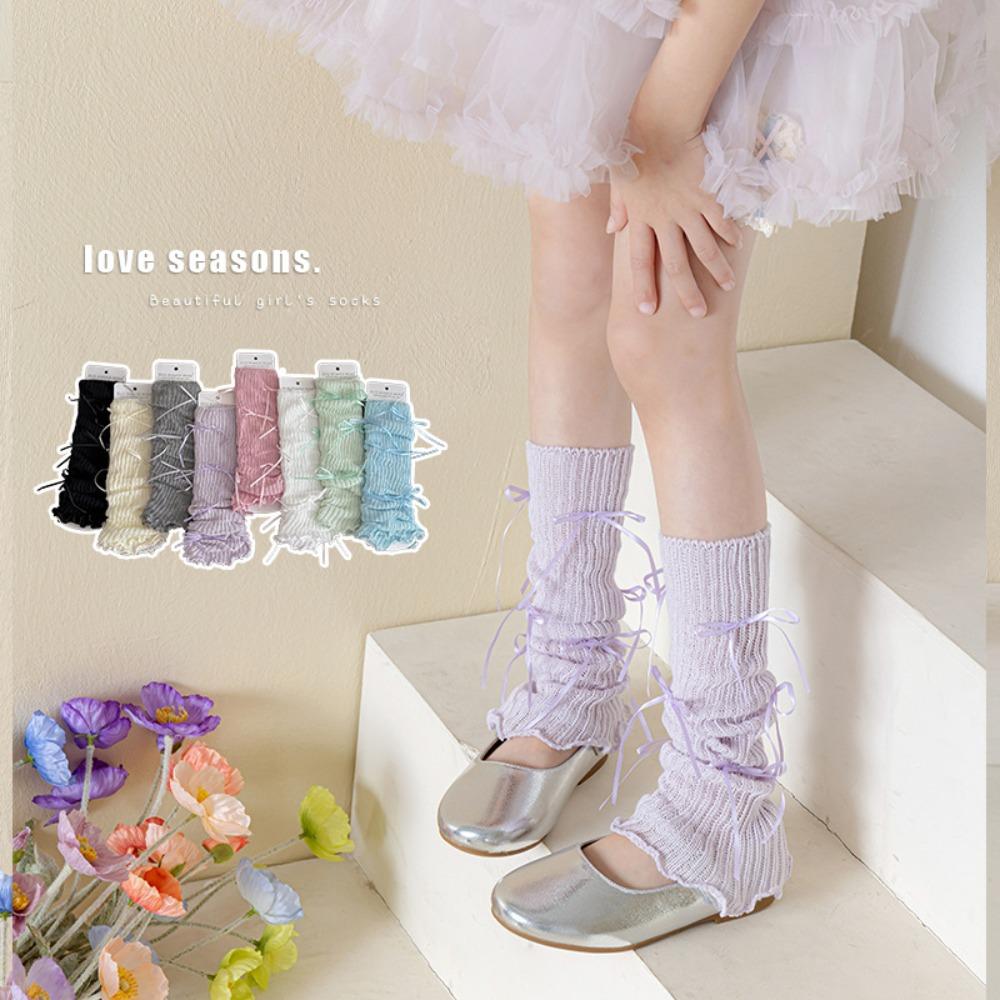 Bow Decor Sock Cuffs Cotton Slouch Socks Soft Fabric Leg Sleeves Girls