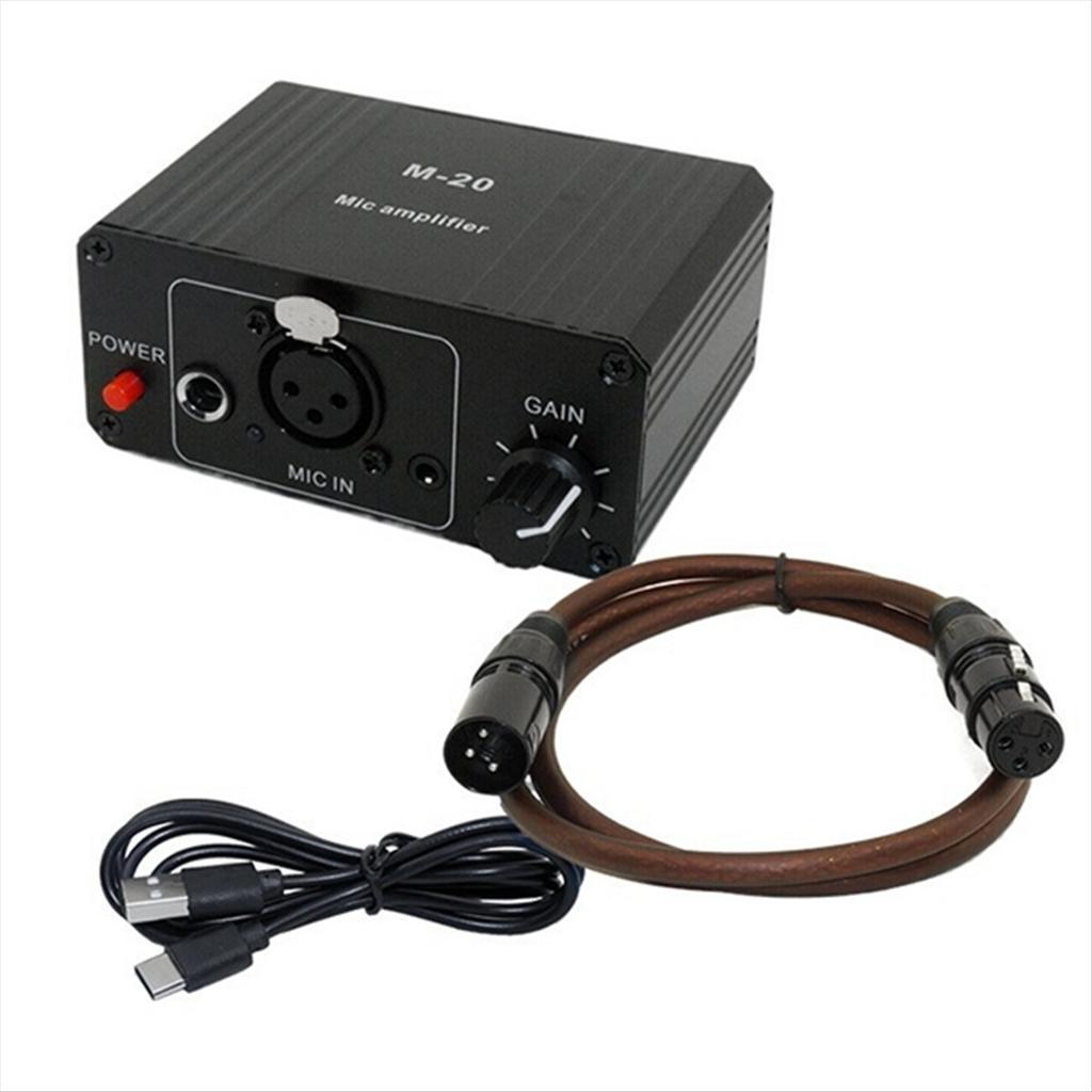 Dynamic Microphone Condenser Mic Amplifier M-20 Audio 48V Phantom Power Charging Black for Live Sound Card Speaker B