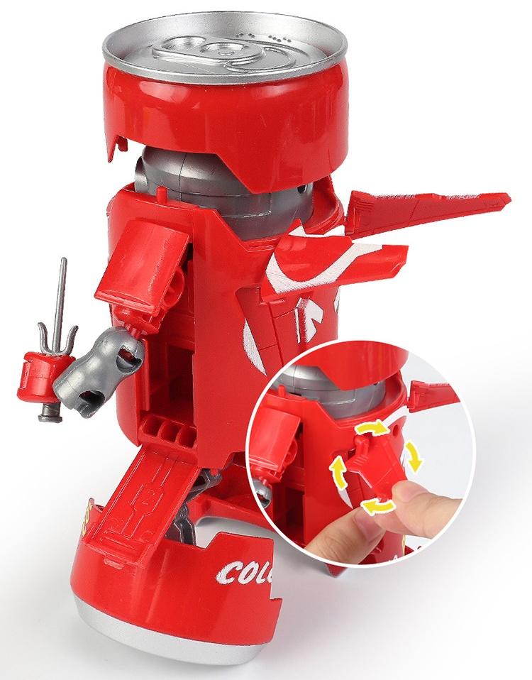 Can-Shaped Transforming Robot Action Figure Innovative Warrior Miniature Learning-Enhancing Playthings Transformed Beverage Robot Plaything for