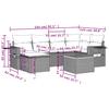 7-teiliges Gartensofa-Set mit Kissen Schwarzes Poly-Rattan