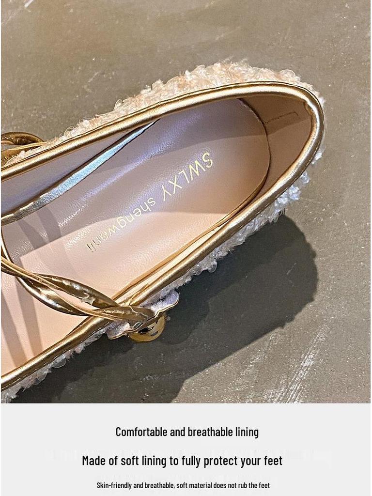 2024 Mary Jane Szpilki w stylu francuskim z cekinami: Szykowne Wiosenne Wieczorowe Skórzane Buty