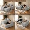 Sofá de Esquina en Forma de L "Cloud Couch", 262 cm con Chaise Longue, Asiento Profundo XXL, Sin Montaje, Sofá Modular en Chenilla Gris para Sala de Estar