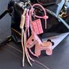 3d Cute Animal Keychain Creative Little Horse-shaped Bag Charm Horse Year Mascot Decoration Woven Rope Chocolate Keychain Gift