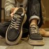 Martin Boots Men's High Top Autumn and Summer New British Style Retro Mid-top Height Enhancing Anti Slip Leather Work Shoes