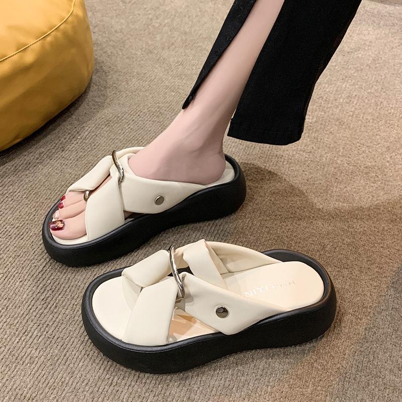 Πλατφόρμες παντόφλες γυναικεία καλοκαιρινά νέα διασημότητες του Διαδικτύου αίσθηση ότι πατάς σκατά ένα λόγο παντόφλες έγκυες γυναίκες αντιολισθητικές casual σανδάλια παραλίας