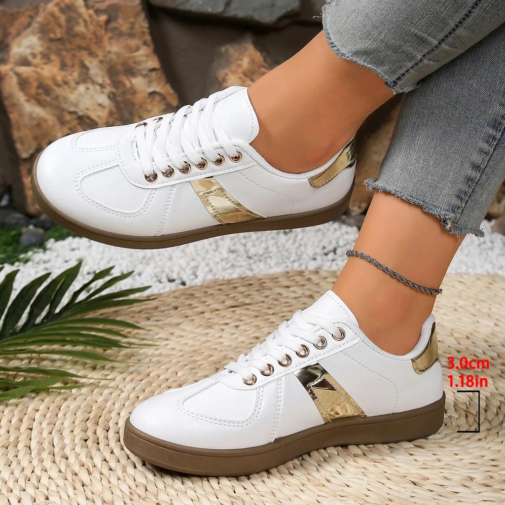Fashion Large Size Women's Casual Deoxynucleotide Shoes Soft Bottom Anti-Slip Sports Sneakers Korean Style Spring New Model Student Shoe