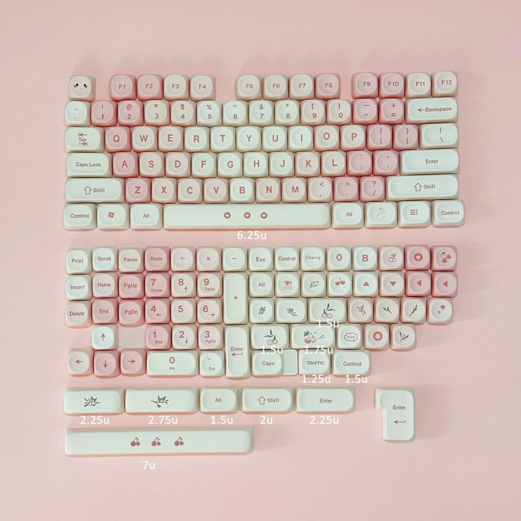 Cute KeyCaps MOA Pink Purple Yellow MAO Profile Cat Ear Shape Custom PBT Keycap for 60% 65% 75% TKL 96% Mechanical Keyboard