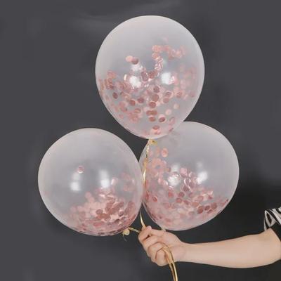 12" Roségold-Konfetti und transparente Latexballons für Feiern