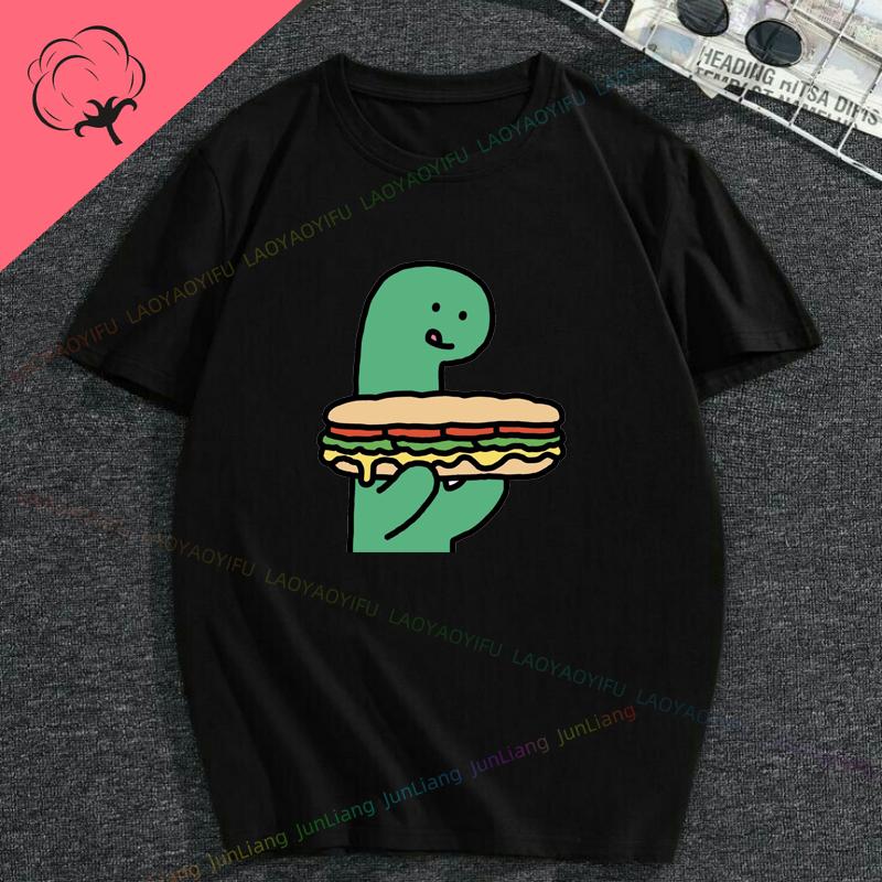 Fun Pizza Joguman Dinosaur T Shirt Unisex Clothes Short Sleeve Fashion Woman 100 Cotton Streetwear Womens Tshirts Men Tshirt
