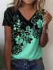 European and American Style Women's Clothing Casual V-neck Short-sleeved T-shirt D Digital Printing Source Wholesale