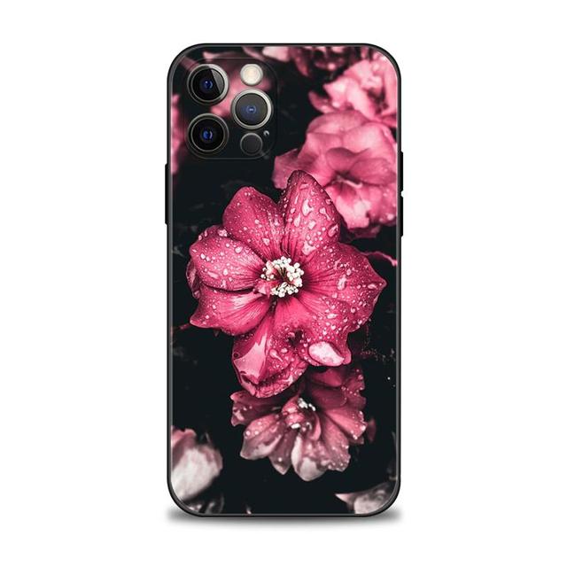 Handyhülle für Apple Iphone 14 13 12 11 Pro Max 13 12 Mini Xs Max Xr X 7 8 6 6s Plus Cover Shell Rose Tulip Green Shoots Flowers