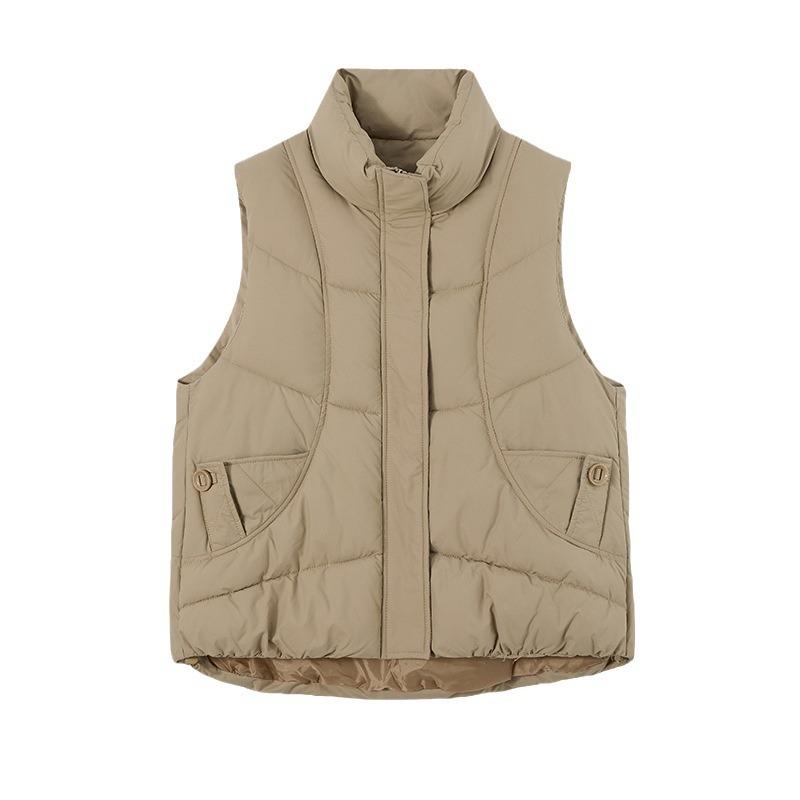 New Autumn and Winter Women's Fashionable Down Cotton Vest Vest Vest Loose and Versatile Outer Wear Cotton Vest