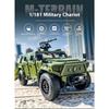 1/18 DongFeng Warrior Military Armored Vehicle Off Road ORV SUV Alloy Metal Diecast Model Car Sound Light Collection Large Gifts