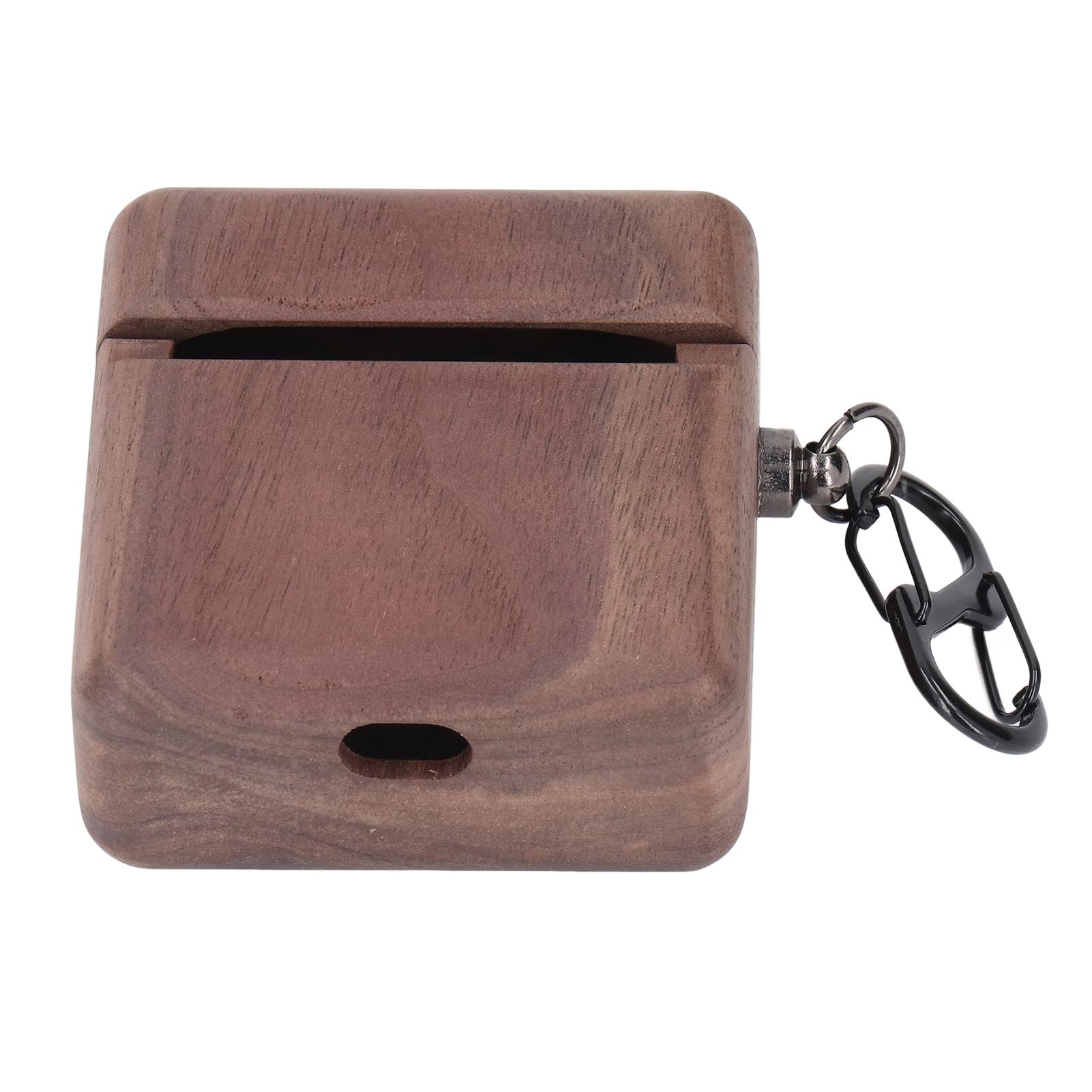 

Деревянный чехол для беспроводных наушников Bluetooth с подкладкой из микрофибры, ручной работы, устойчивый к падениям