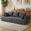 3-Seater Sofa, Cloud Sofa Made of Chenille with Thick Spring Cushioning, Wide and Deep Seat, Wide Armrests, Cushions, Grey
