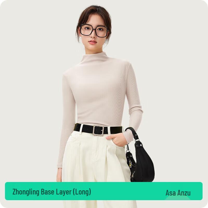 

Women s Modal Cotton Slim Fit Semi-High Neck Long Sleeve T-Shirt XL