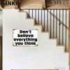Vintage Metal Tin Sign 12x8 Inch, Don't Believe Everything You Think, 2D Flat Wall Decor for Man Cave Home, Gift