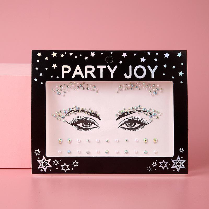 Pegatinas de Pedrería PARTYJOY: Gemas para Maquillaje de Rostro y Ojos para Festivales de Música